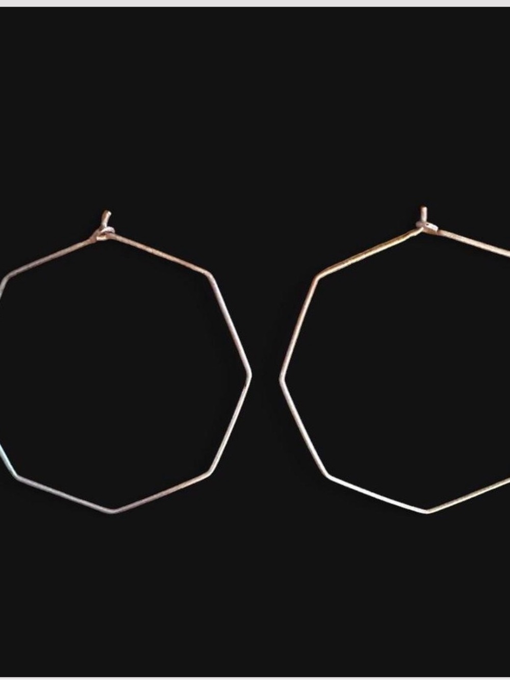 Minimalist Hexagon Hoop Earrings - Silver Tone